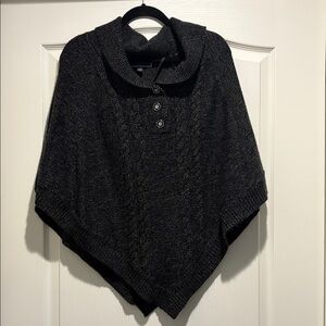 Karen Scott Dark Gray Sweater Poncho